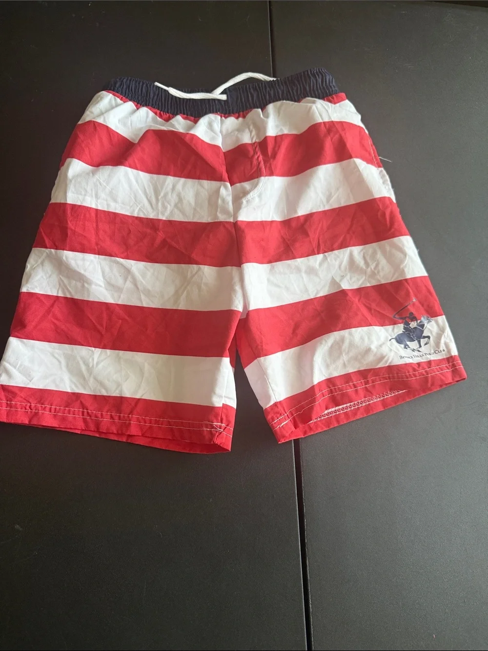 Beverly Hills Polo Club Navy Elastic Waistband Shorts with White Mesh Lining